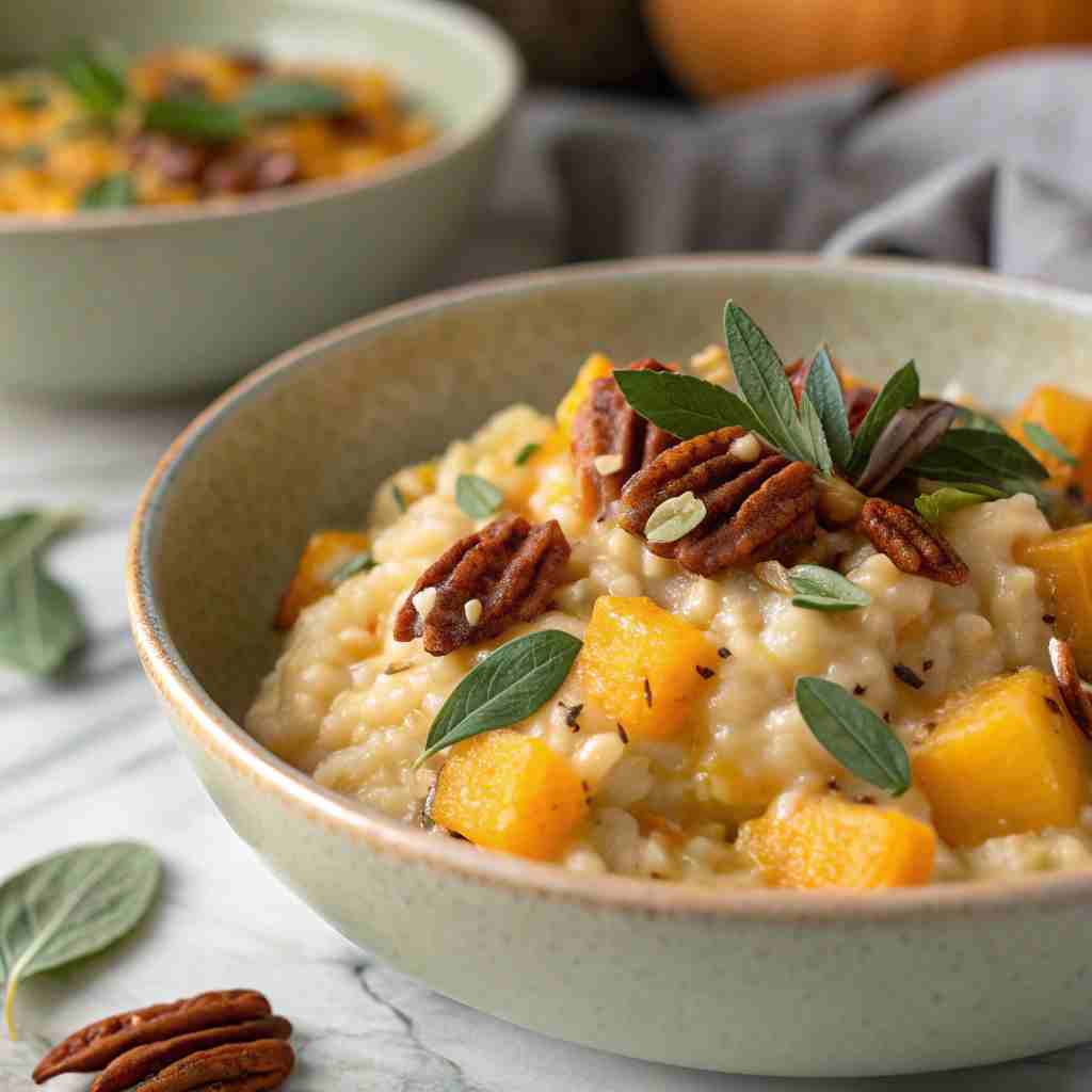Healthy Thanksgiving Recipes - Roasted Butternut Squash and Sage Risotto with Toasted Pecans 1 Roasted Butternut Squash and Sage Risotto with Toasted Pecans