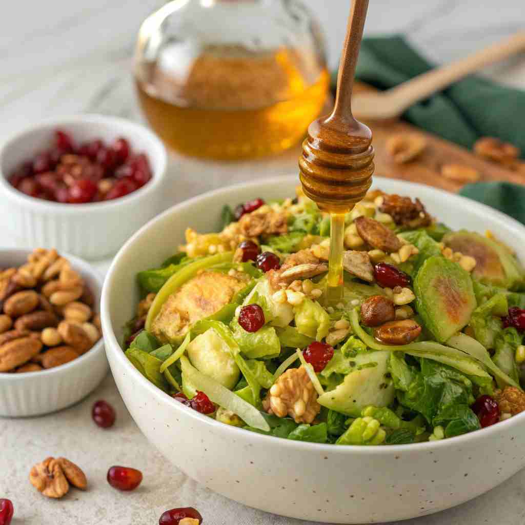 Shaved Brussels Sprout Salad with Hot Honey Vinaigrette