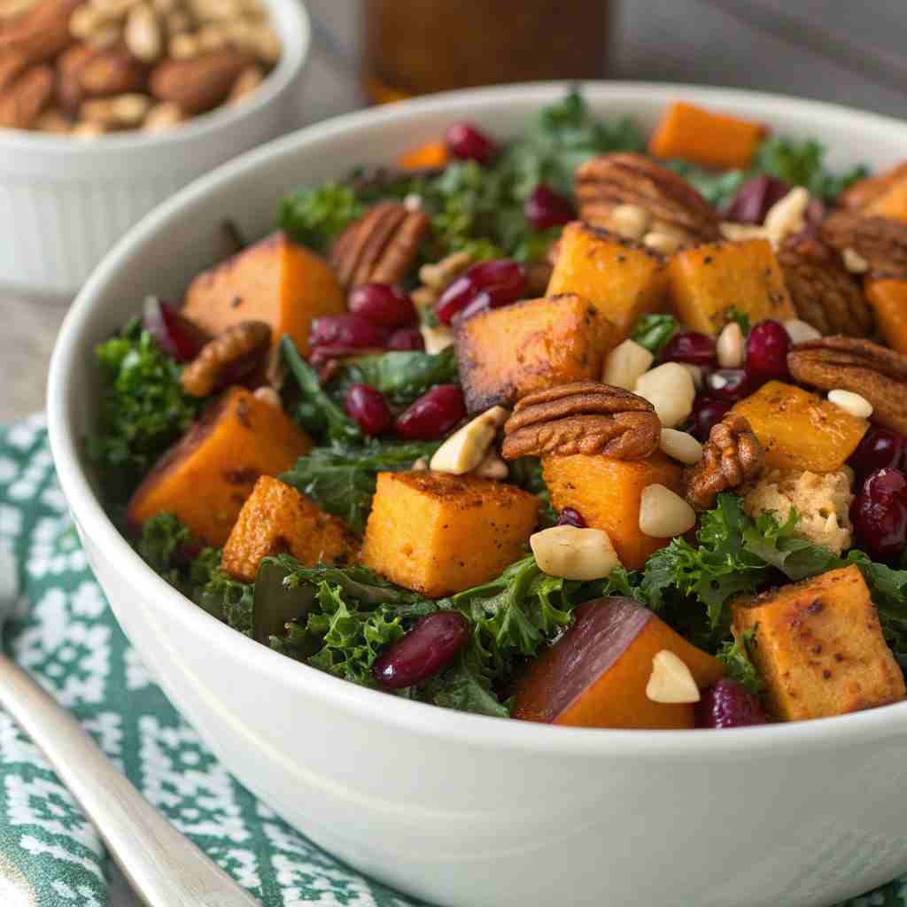 Sweet Potato Kale Salad - Warm Harvest Bowl