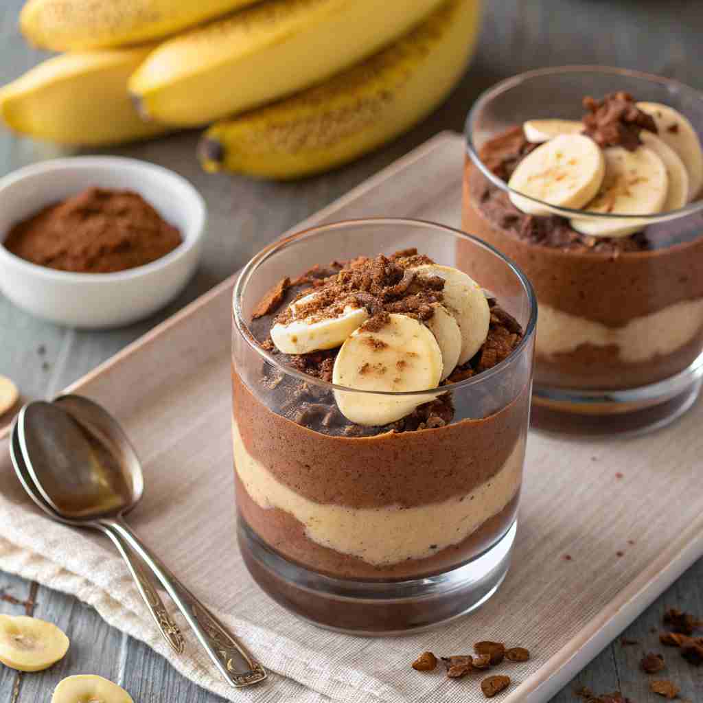 Banana and Cocoa Mousse Verrines - Elegant Layered Dessert 1 Banana and Cocoa Mousse Verrines