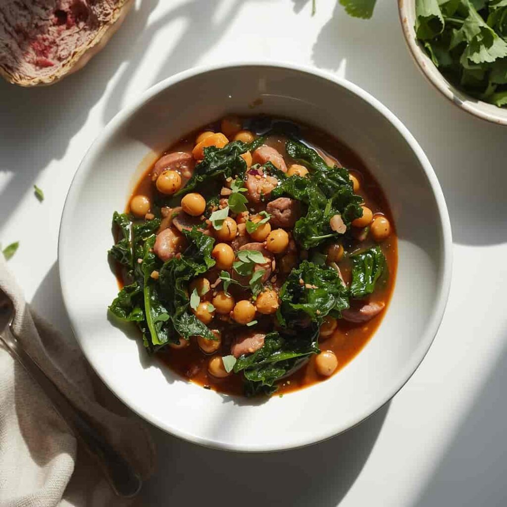 Black-Eyed Pea Stew Sausage Kale