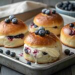 Blueberry Cream Brioche Buns