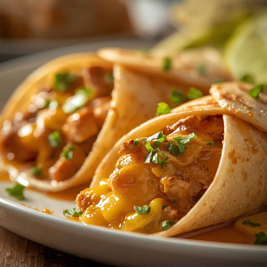 Cheesy Garlic Chicken Wraps