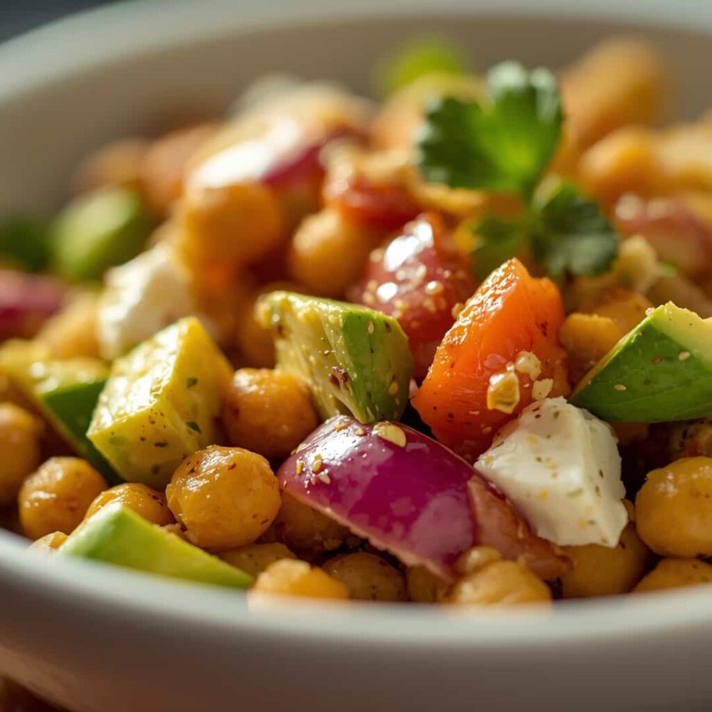 Chickpea Feta Avocado Salad