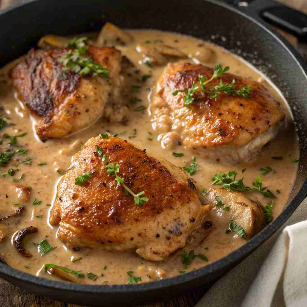 Creamy Dijon Chicken Thighs - French-Inspired Pan Sauce 1 Creamy Dijon Chicken Thighs