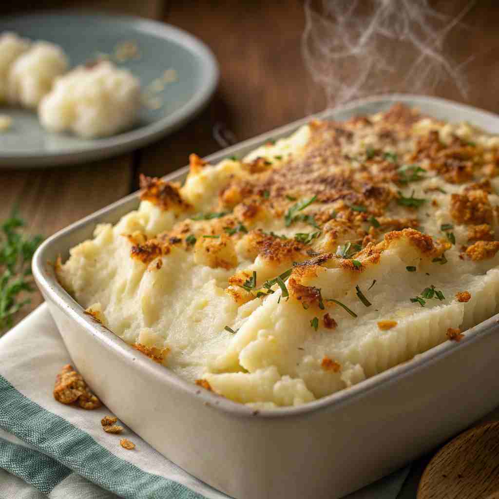 Creamy Garlic Mashed Potato Casserole - Thanksgiving Casserole Recipes 1 Creamy Garlic Mashed Potato Casserole