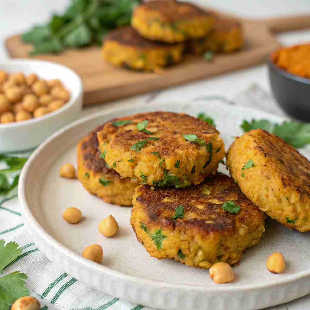 Crispy Chickpea & Sweet Potato Fritters