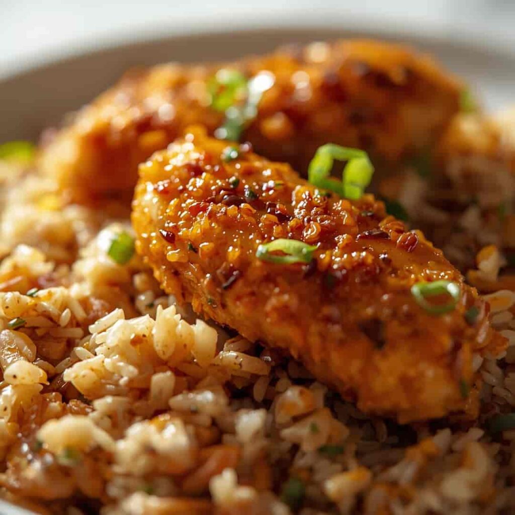 Crispy Garlic Chicken Fried Rice