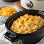 Creamy macaroni and cheese in crockpot