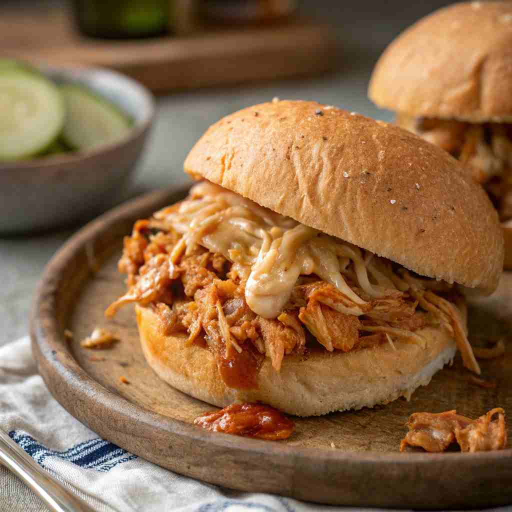 Crockpot Shredded Chicken Sandwich Recipe