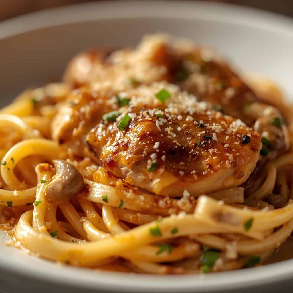 Easy Garlic Parmesan Chicken Pasta