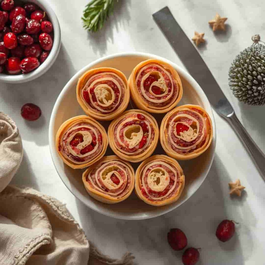 Festive Christmas Cranberry Roll Ups