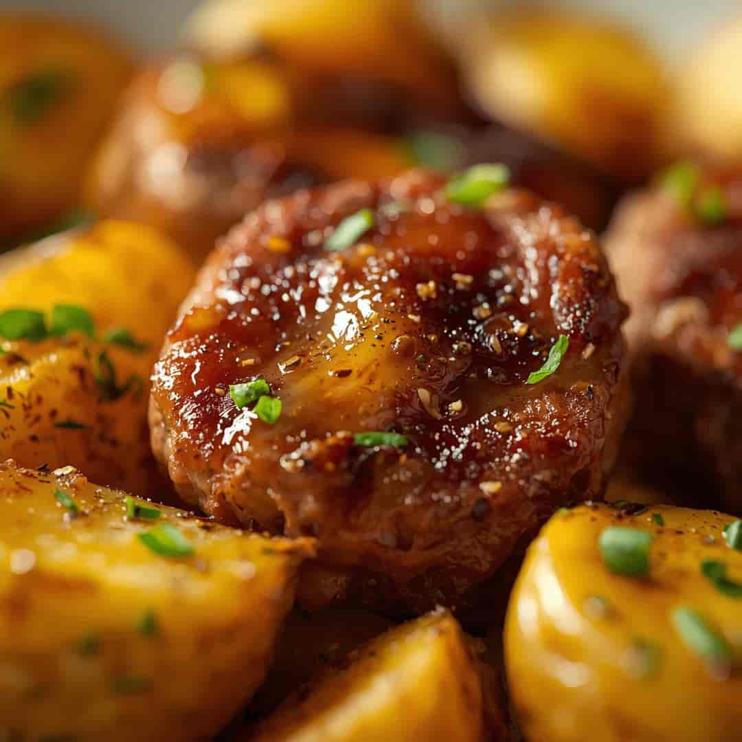 Garlic Butter Steak Bites and Potatoes