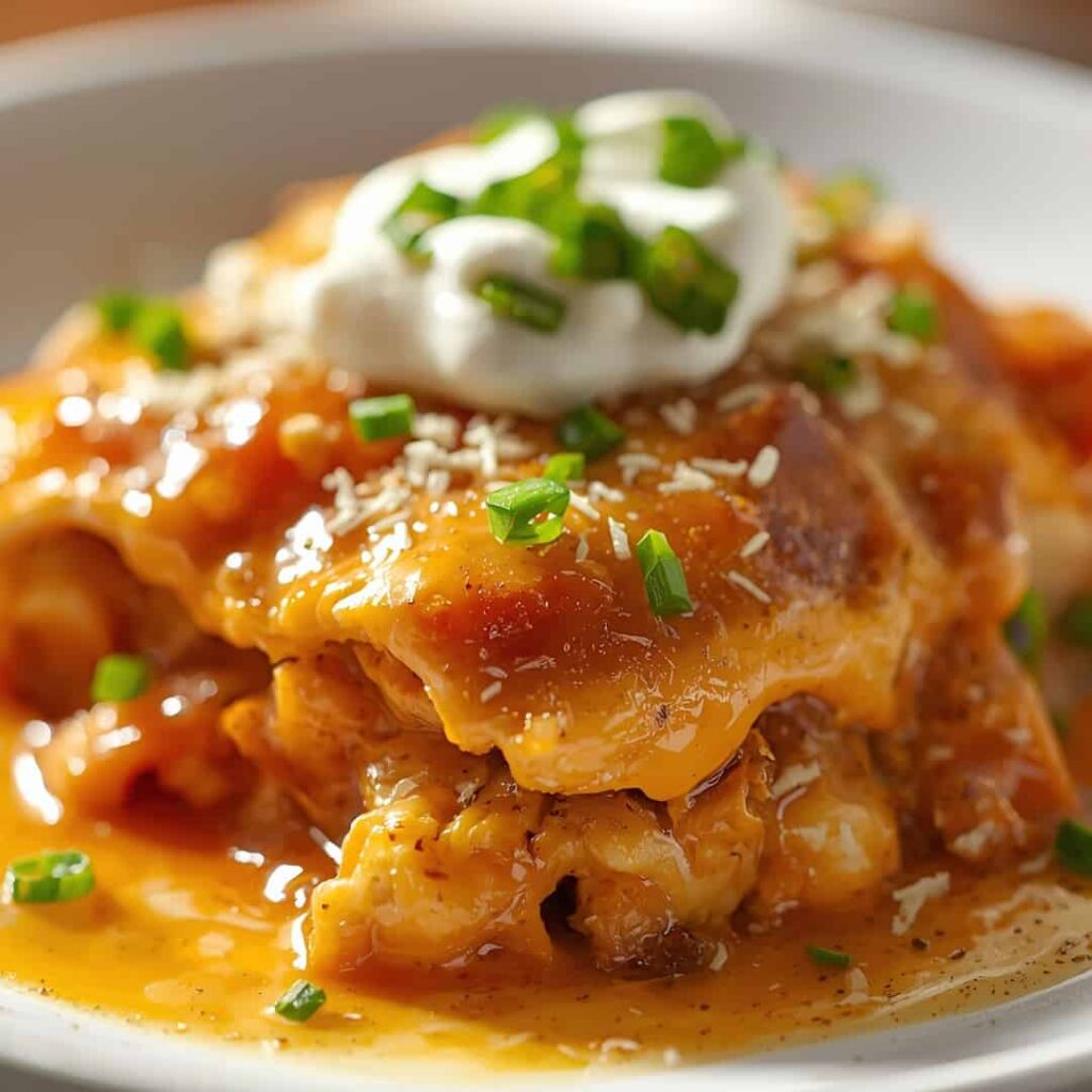 Green Chile Chicken Enchilada Casserole