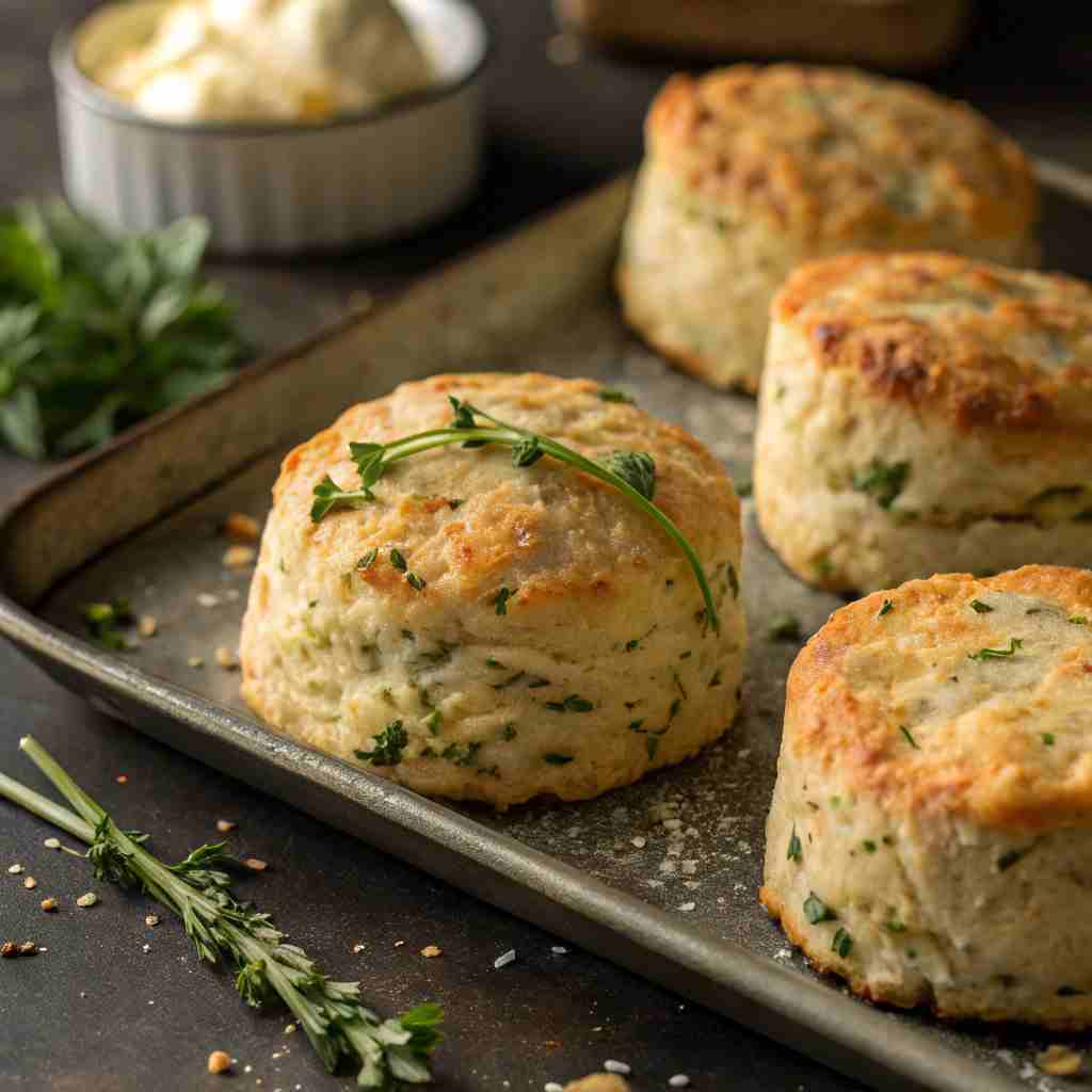 Herb and Cheese Scones - Savory British Biscuits 2 Herb and Cheese Scones