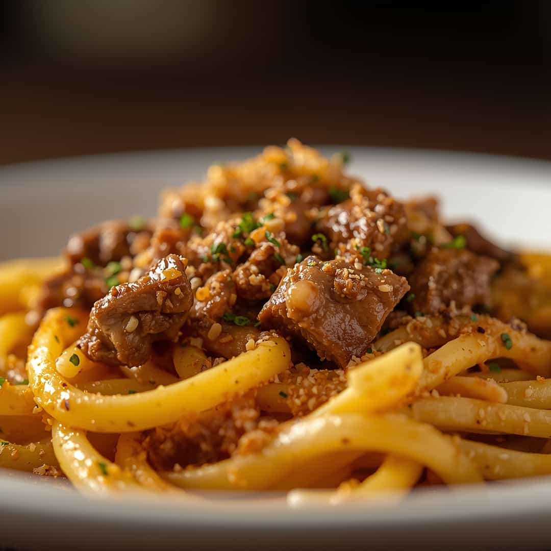 High Protein Creamy Beef Pasta