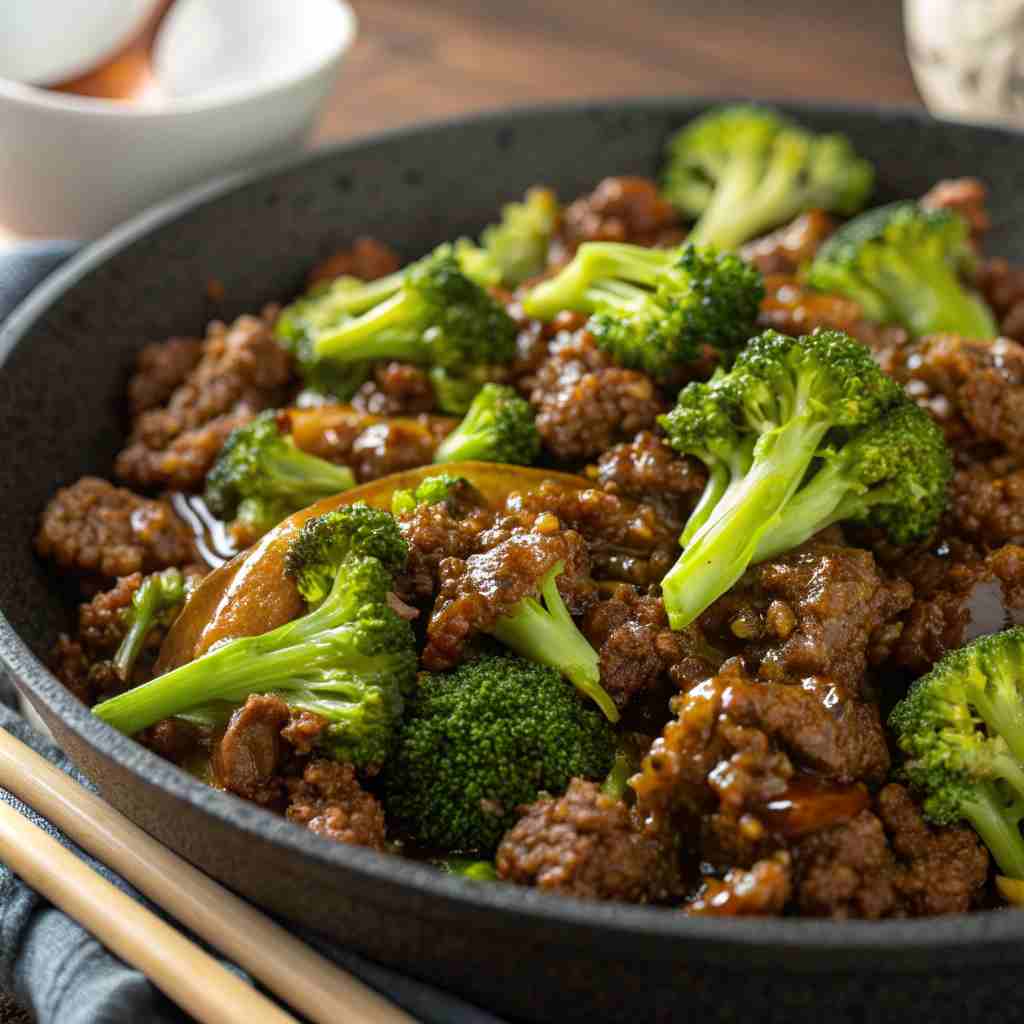 Honey Garlic Ground Beef and Broccoli - 15-Minute Asian Stir-Fry 1 Honey Garlic Ground Beef and Broccoli