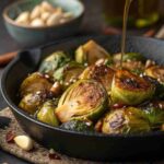 Honey Garlic Roasted Brussels Sprouts