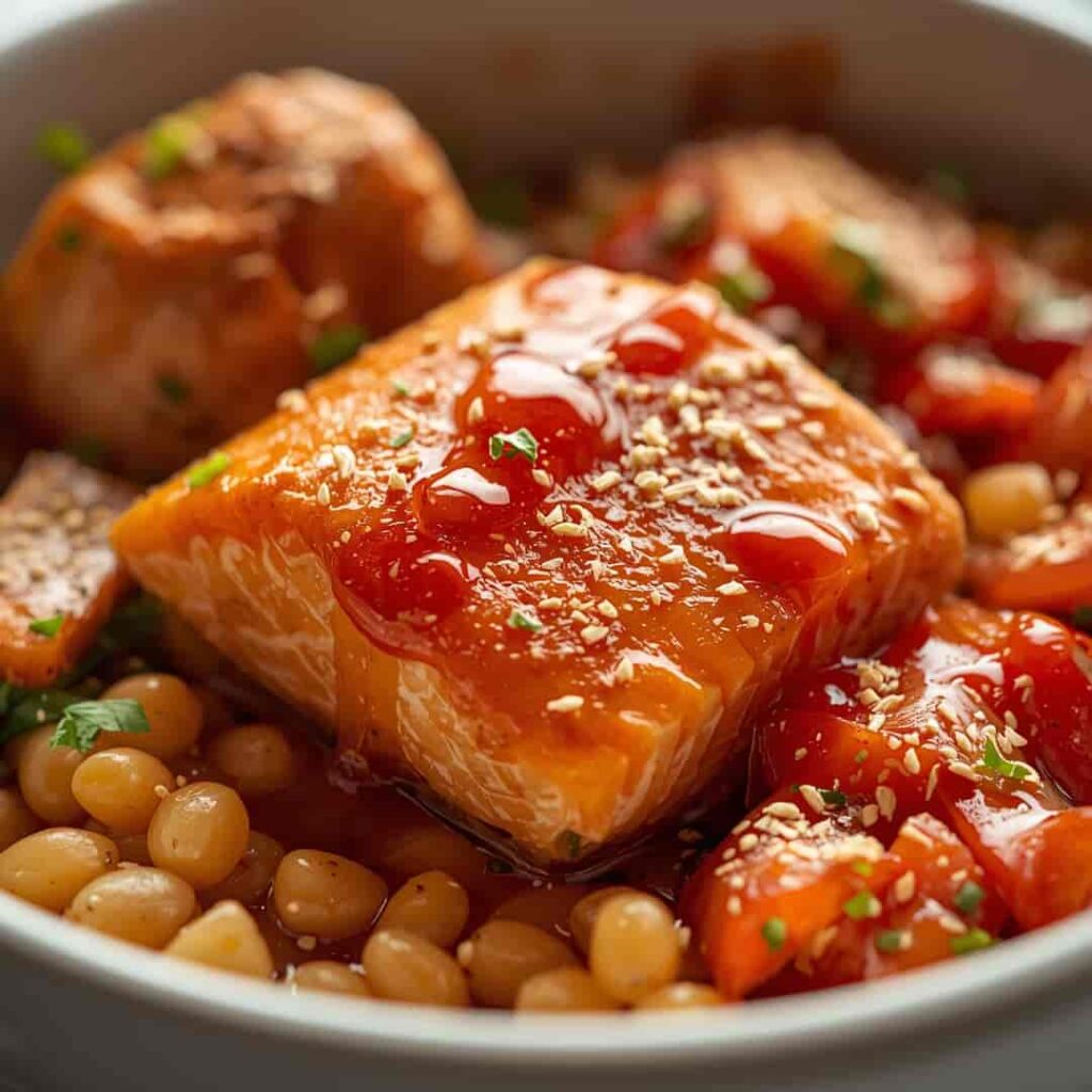 Honey Sriracha Salmon Bowls
