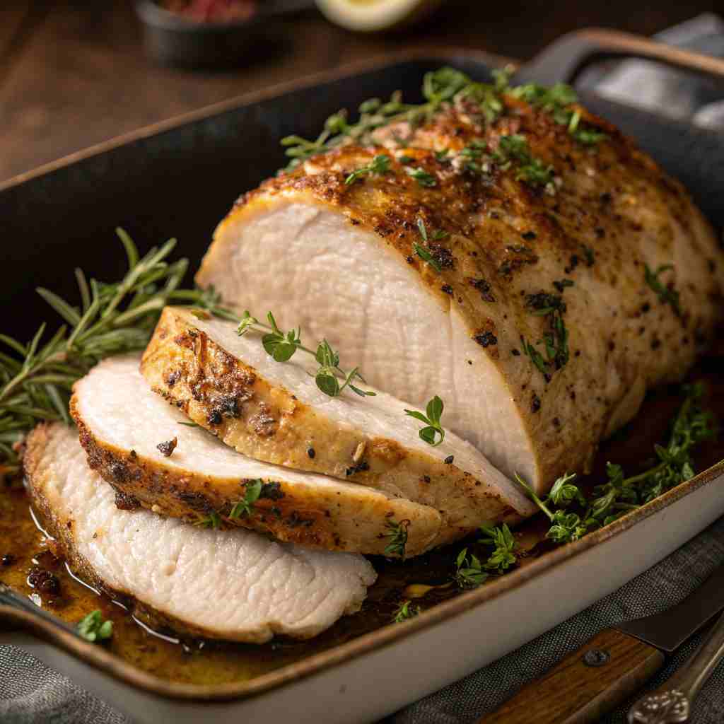 Juicy Garlic Herb Roast Turkey Breast