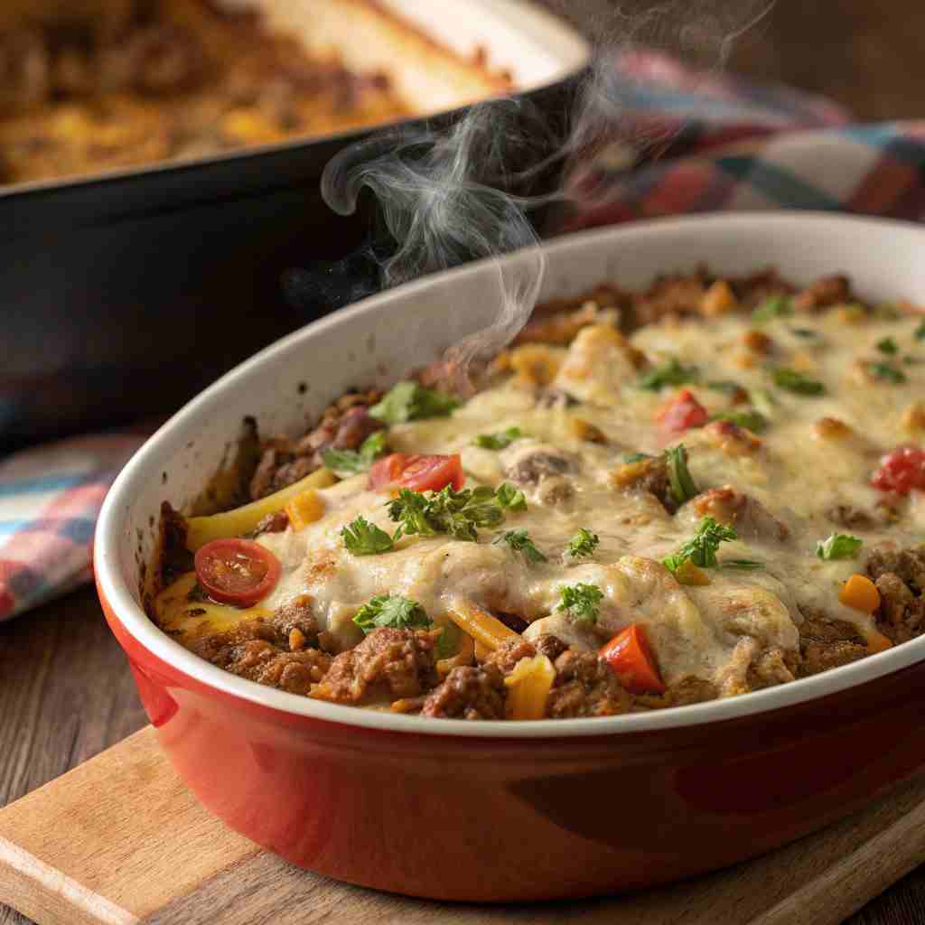 Loaded Ground Beef Casserole with Cheese
