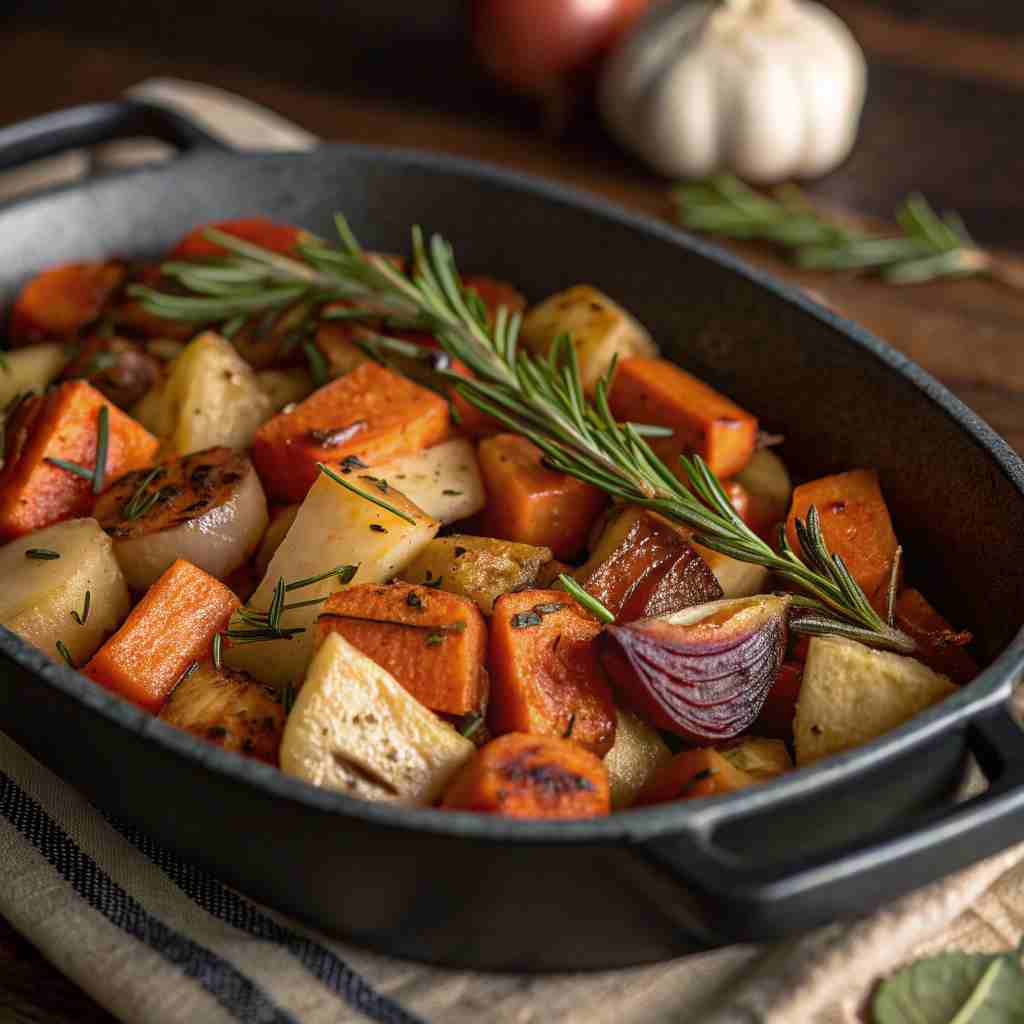 Rosemary Garlic Roasted Root Vegetables -Vegetarian Thanksgiving Dishes 1 Rosemary Garlic Roasted Root Vegetables