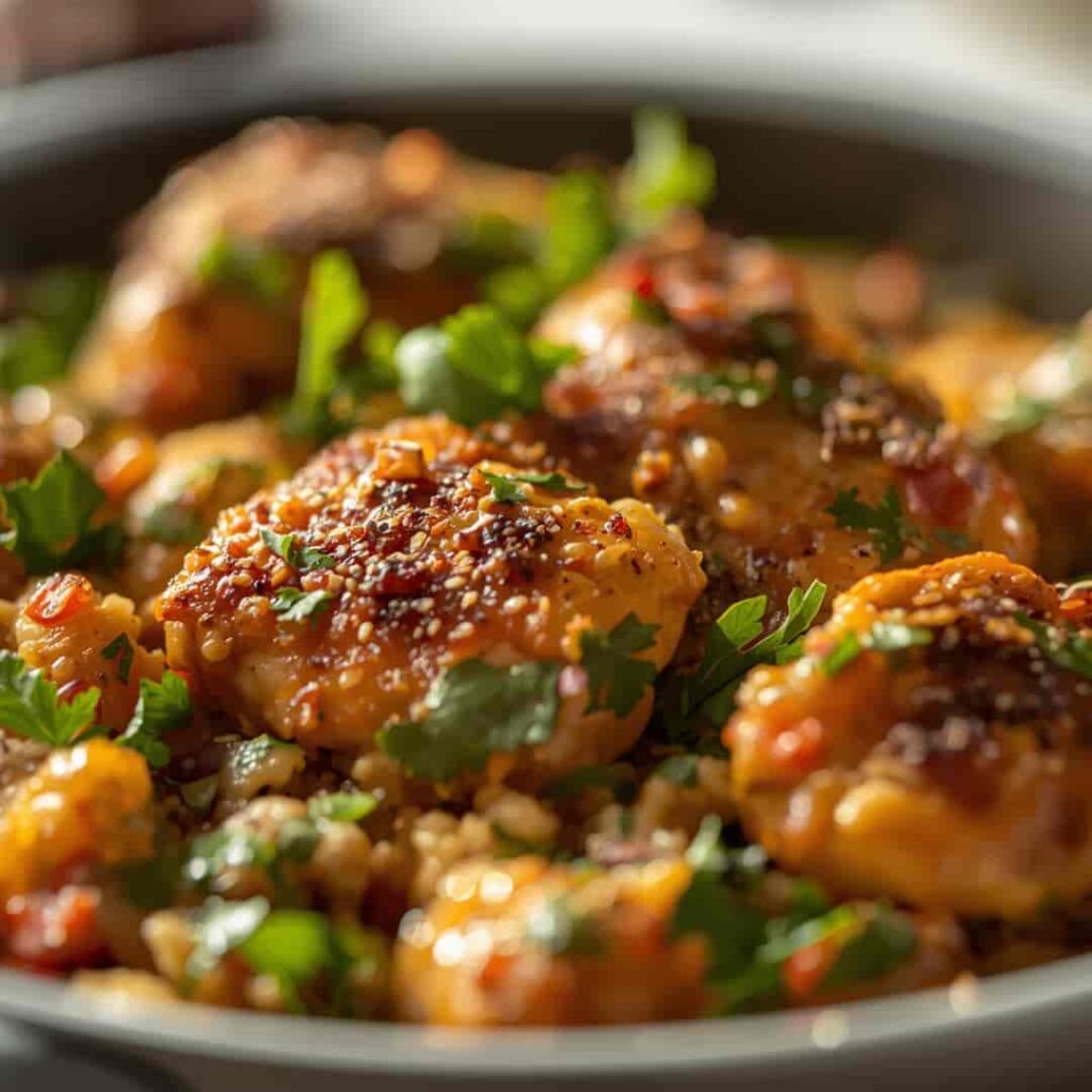 Salsa Verde Chicken Rice Skillet