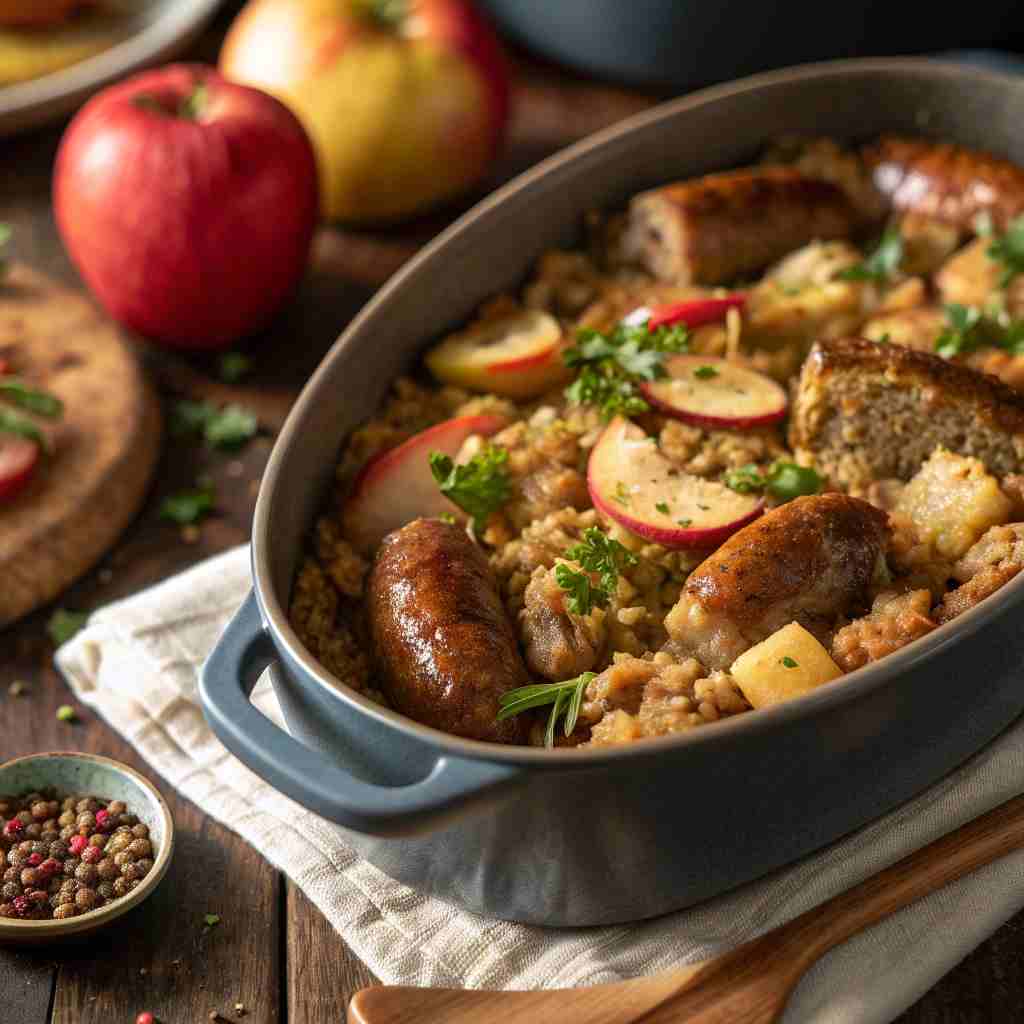 Slow Cooker Sausage and Apple Dressing