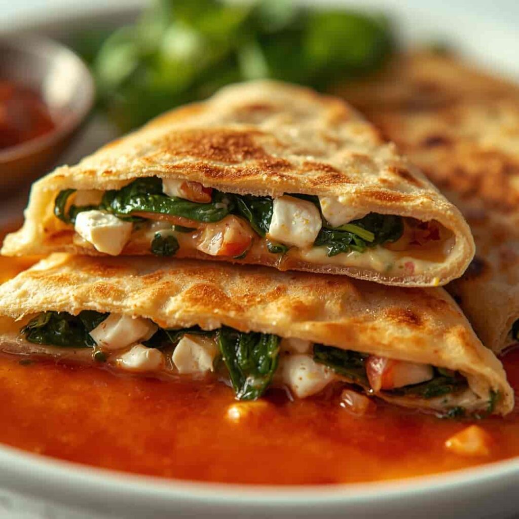 Spinach and Feta Quesadillas