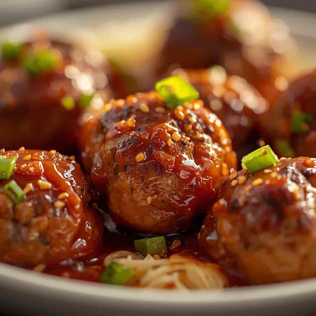 Sweet and Spicy Asian Turkey Meatballs