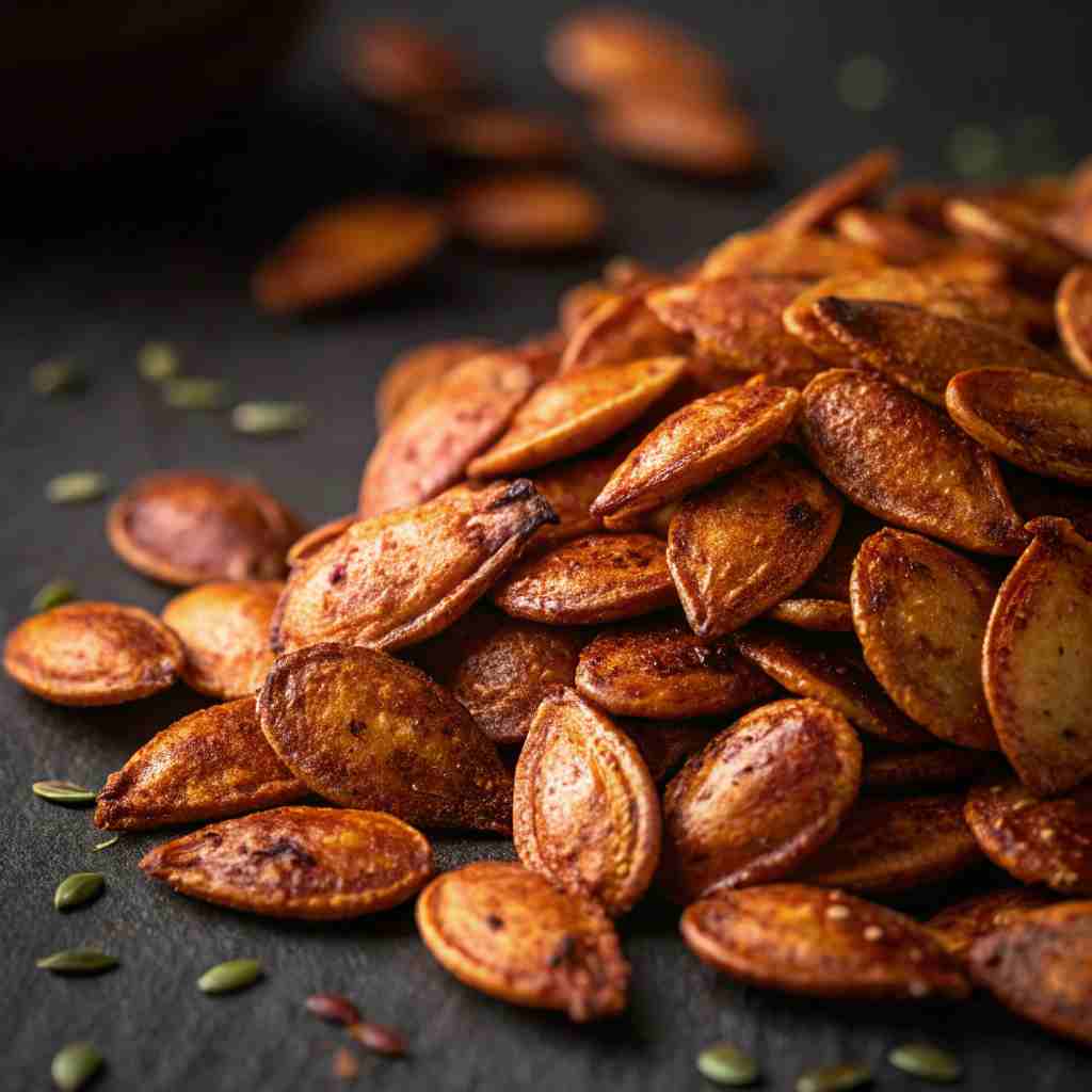 Sweet and Spicy Roasted Pumpkin Seeds - Maple Cayenne Recipe
