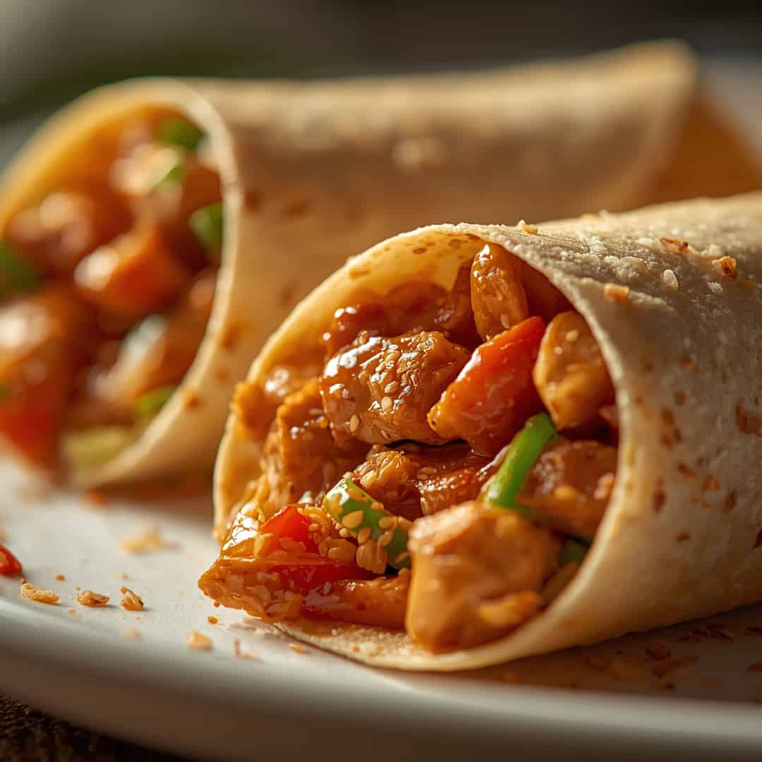 Thai Peanut Chicken Wraps