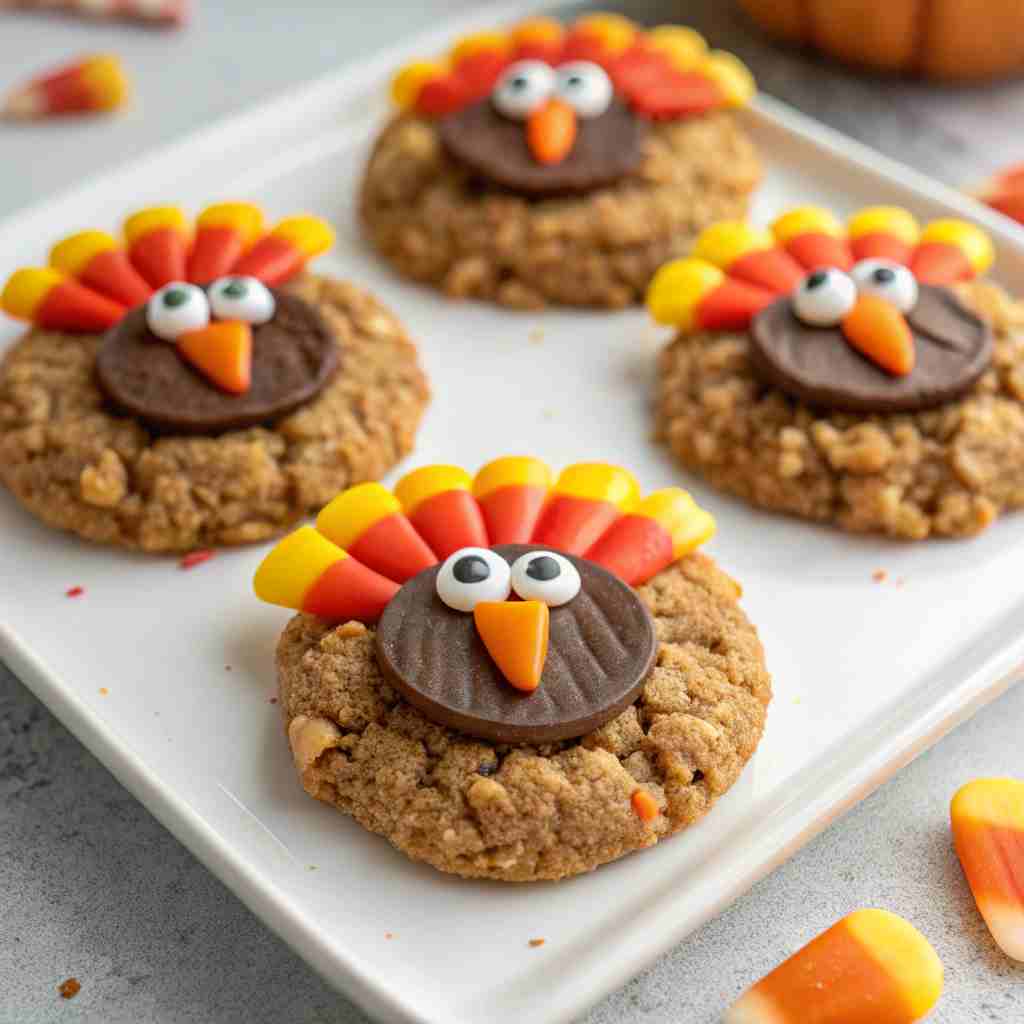 Thanksgiving Snacks for Kids No Bake Turkey Cookies
