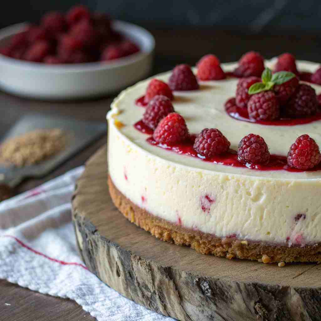White Chocolate Raspberry Cheesecake
