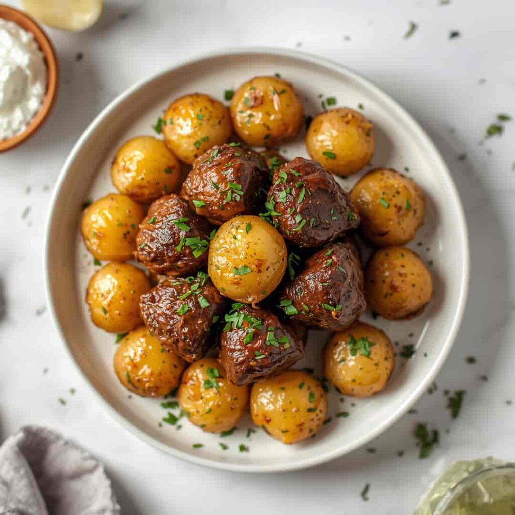 Best Garlic Steak Bites Potatoes