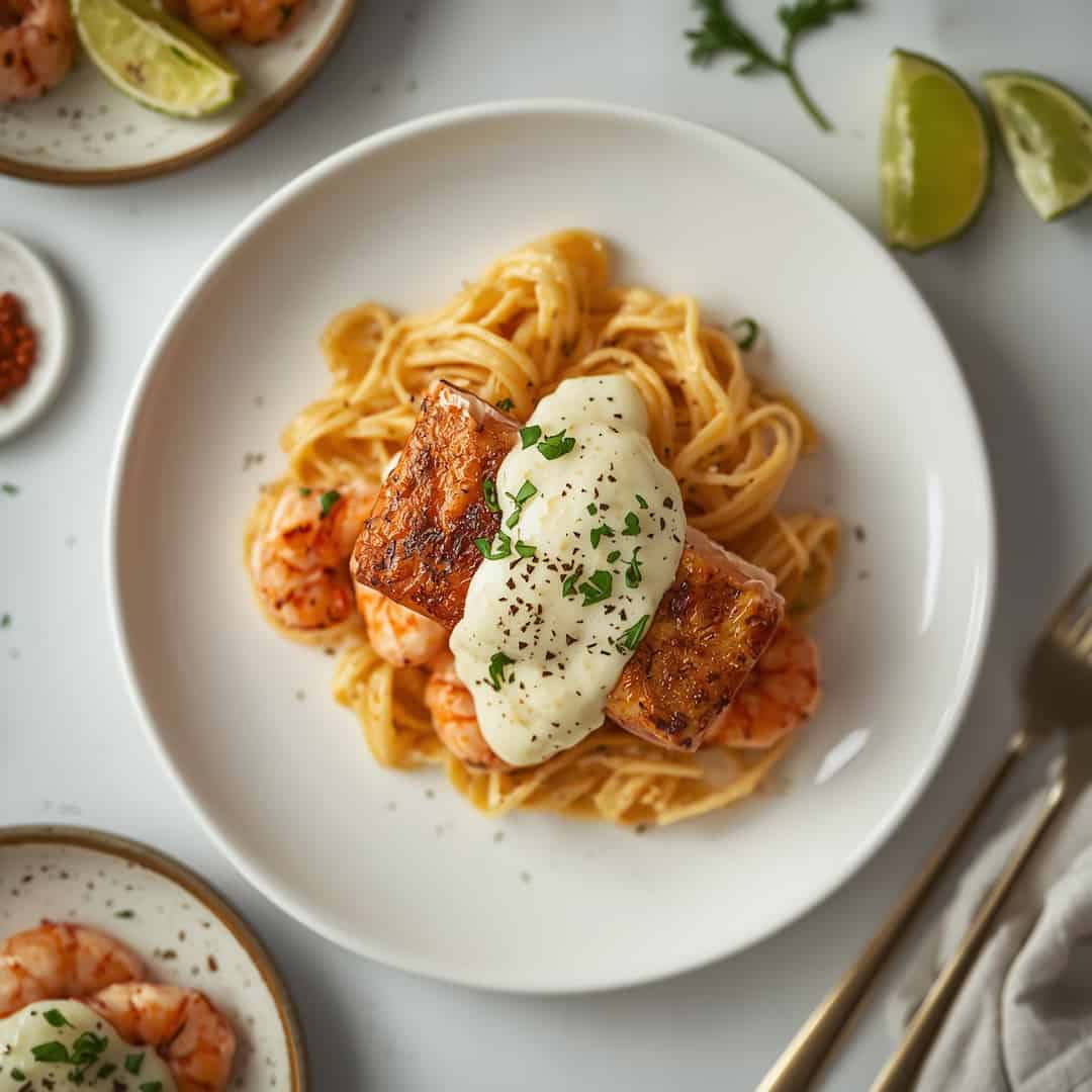 Cajun Shrimp Salmon Garlic Cream Sauce 2 Cajun Shrimp Salmon Garlic Cream Sauce