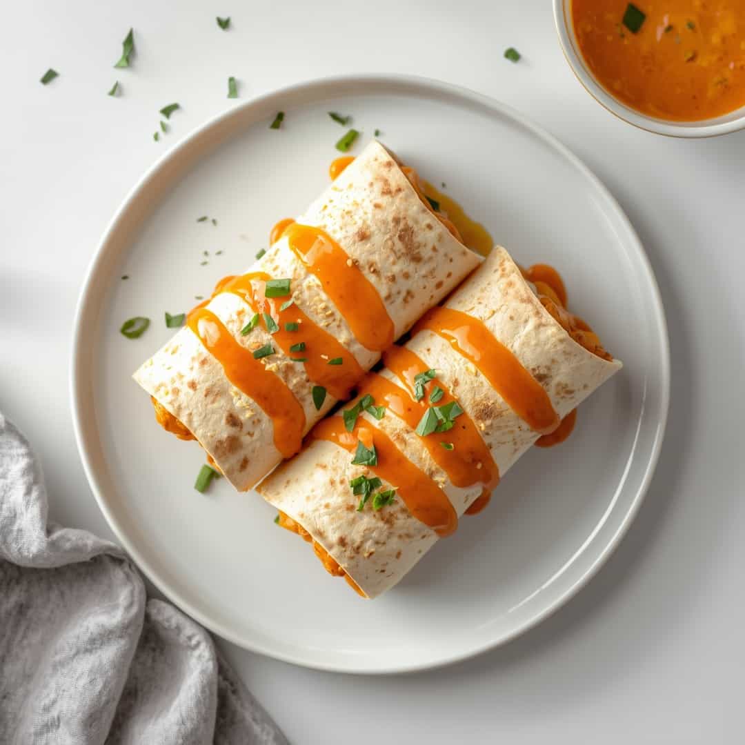 Cheesy Buffalo Chicken Burritos