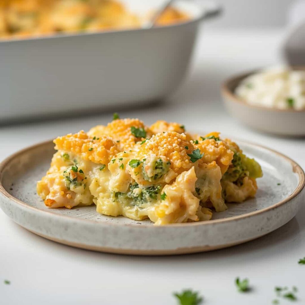 Cheesy Easy Healthier Broccoli Chicken Casserole Recipe