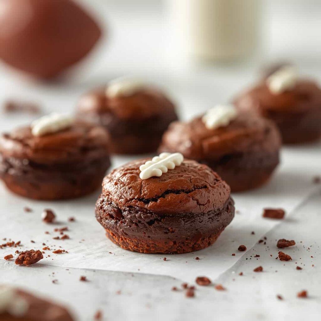 Chewy Mini Football Brownies