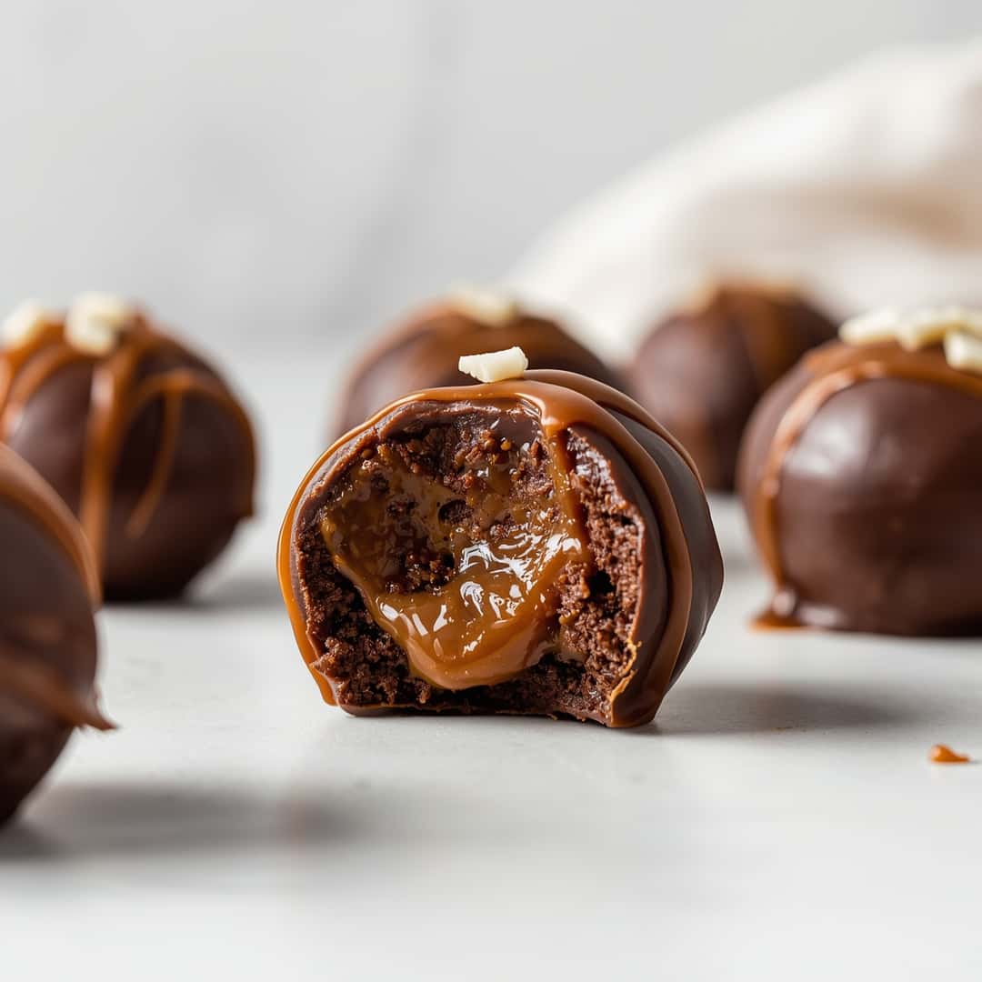 Chocolate Caramel Fudge Footballs