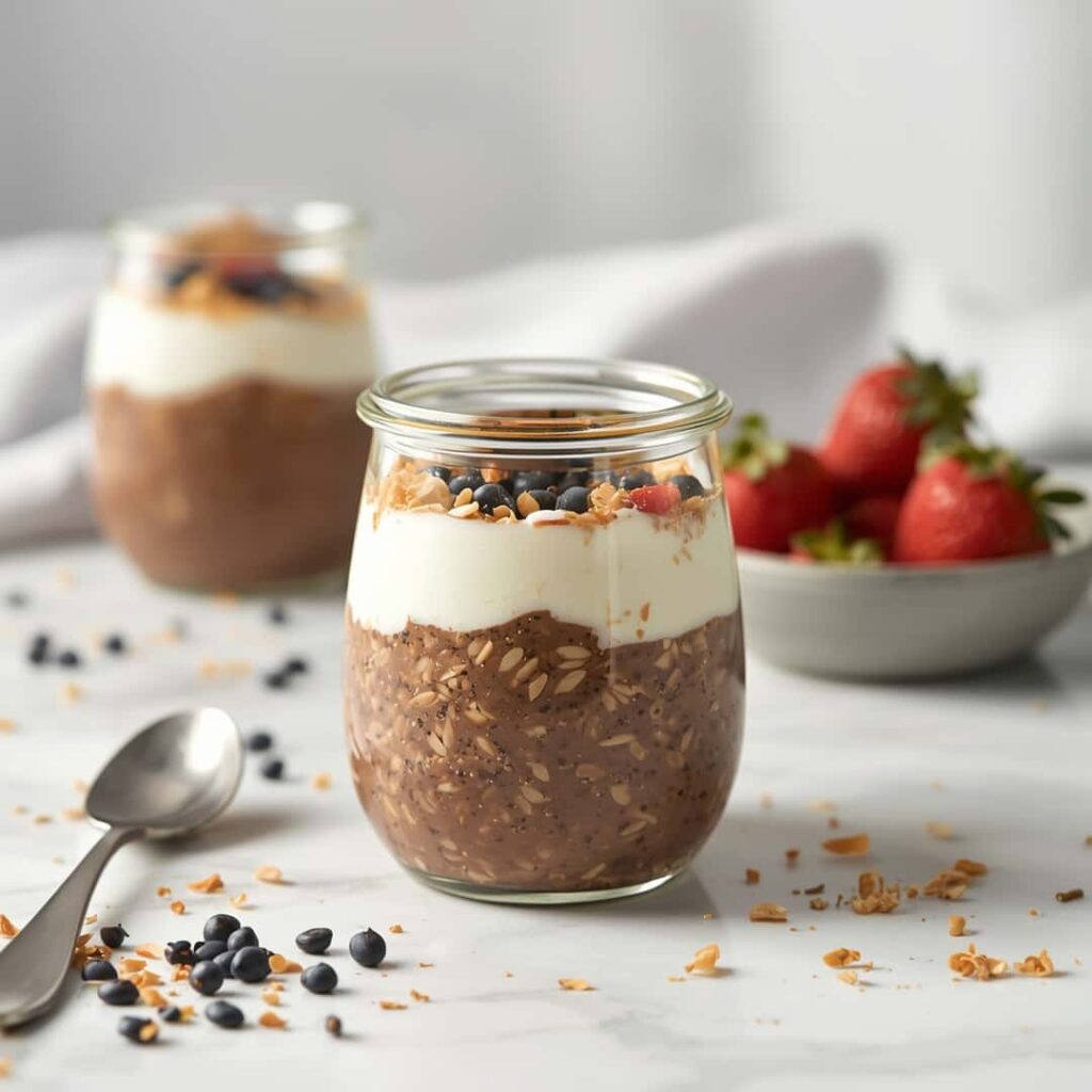 Chocolate Chia Overnight Oats Greek Yogurt