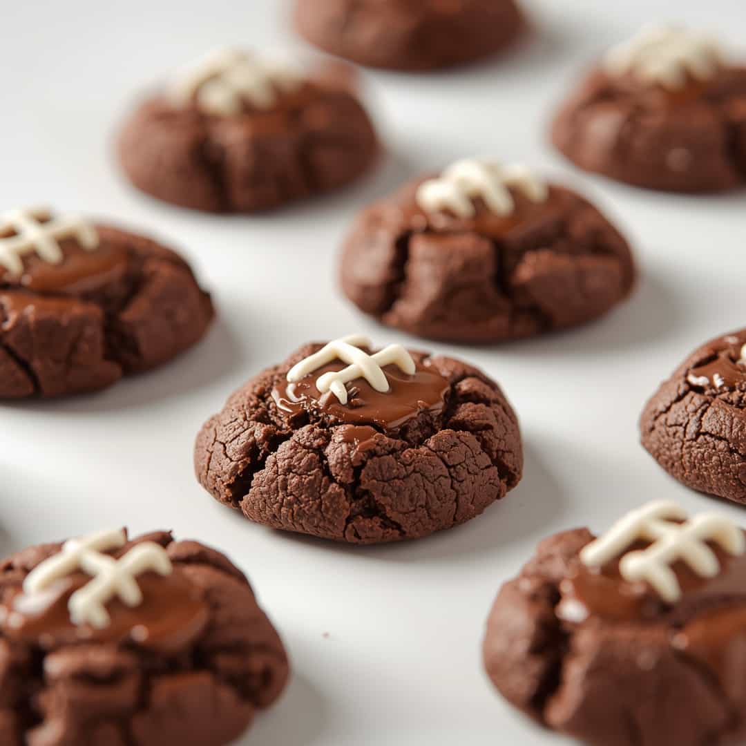 Chocolate Football Cookies 2 Chocolate Football Cookies
