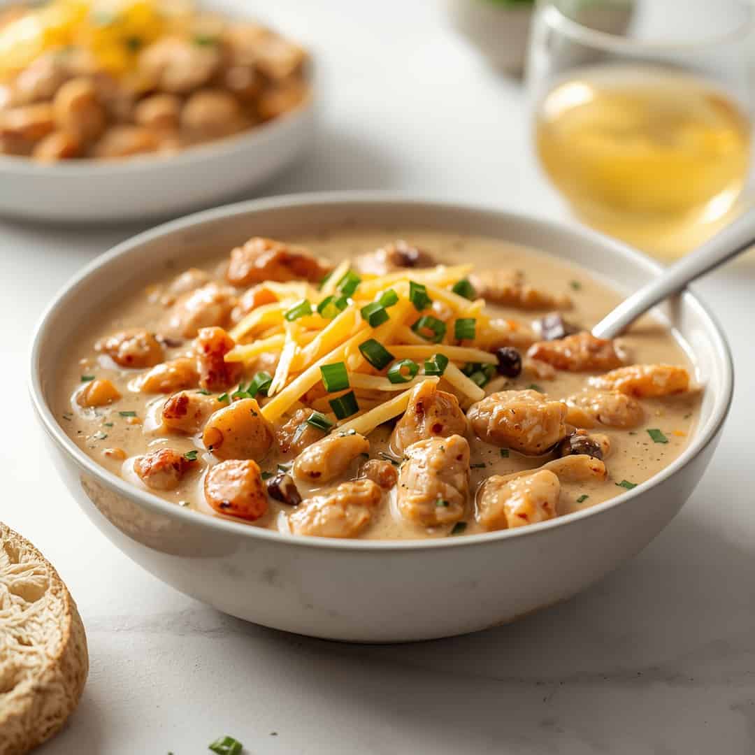 Creamiest Crockpot Cream Cheese Chicken Chili