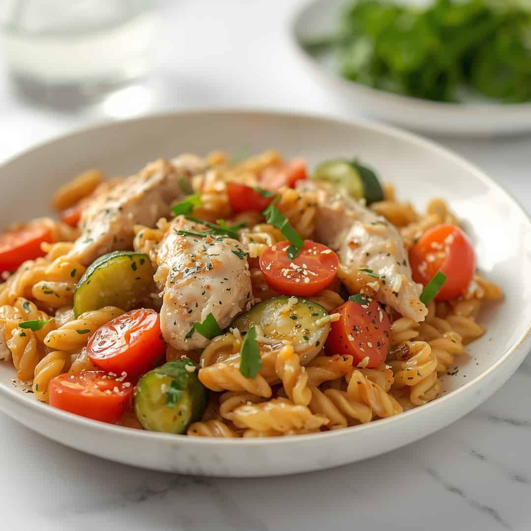 Creamy Boursin Orzo Bake With Chicken Veggies