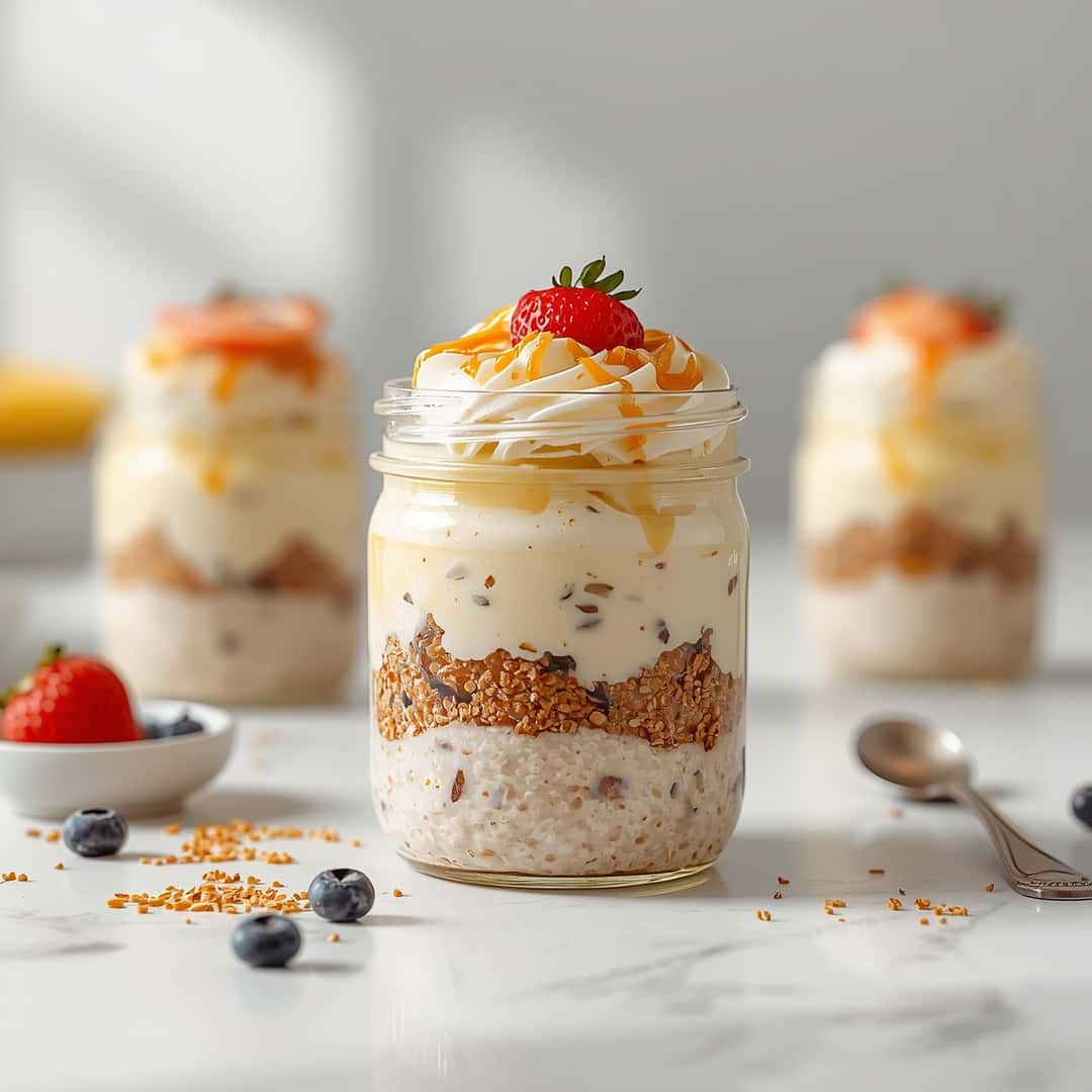 Creamy Cheesecake Overnight Oats 2 Creamy Cheesecake Overnight Oats
