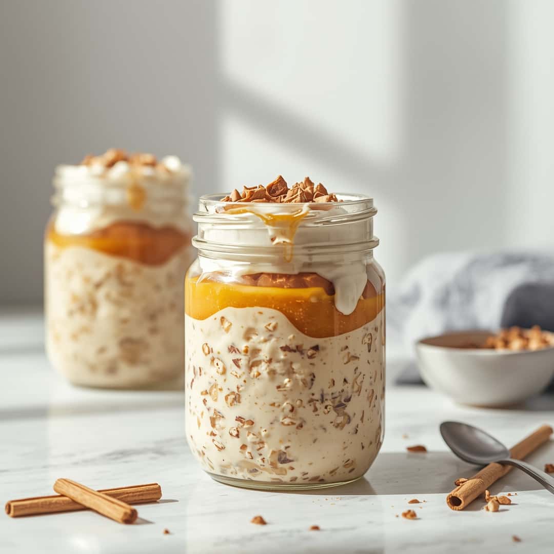 Creamy Cinnamon Roll Overnight Oats 2 Creamy Cinnamon Roll Overnight Oats