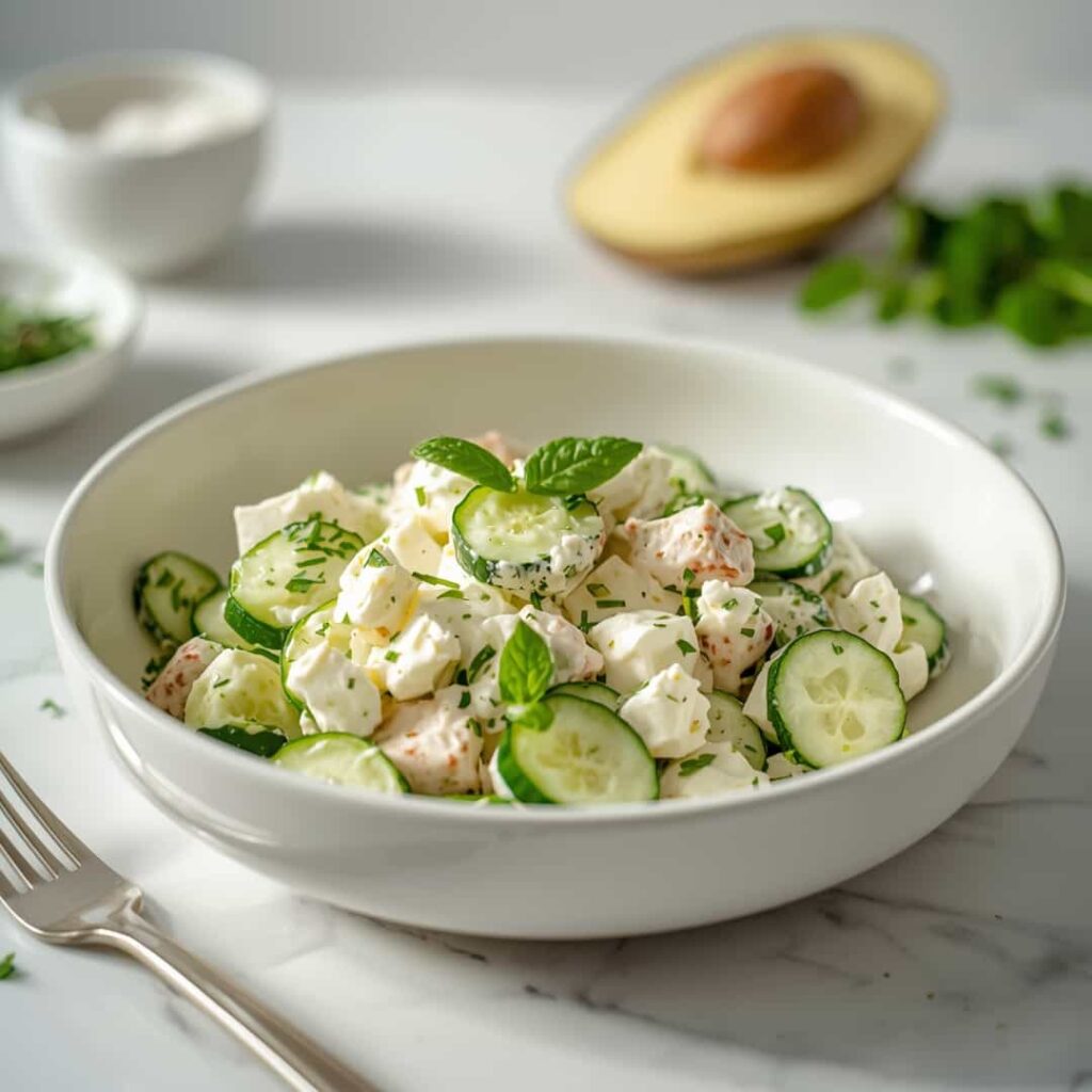 Creamy Cucumber Cheese Salad