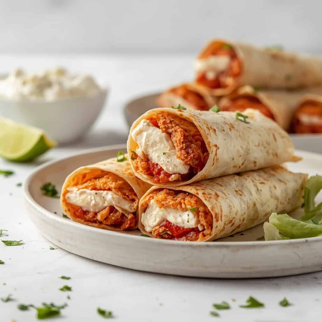 Crispy Air Fryer Chicken Mozzarella Wraps