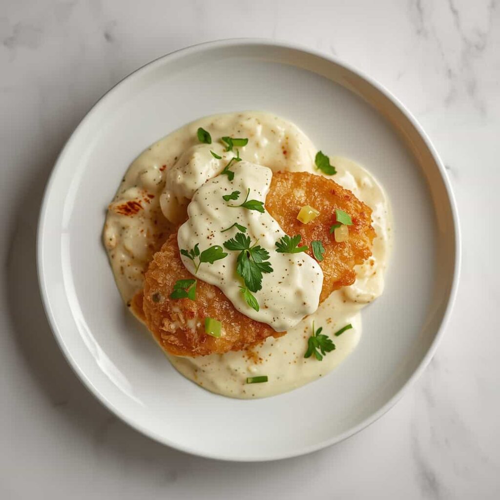 Crispy Parmesan Chicken Garlic Sauce