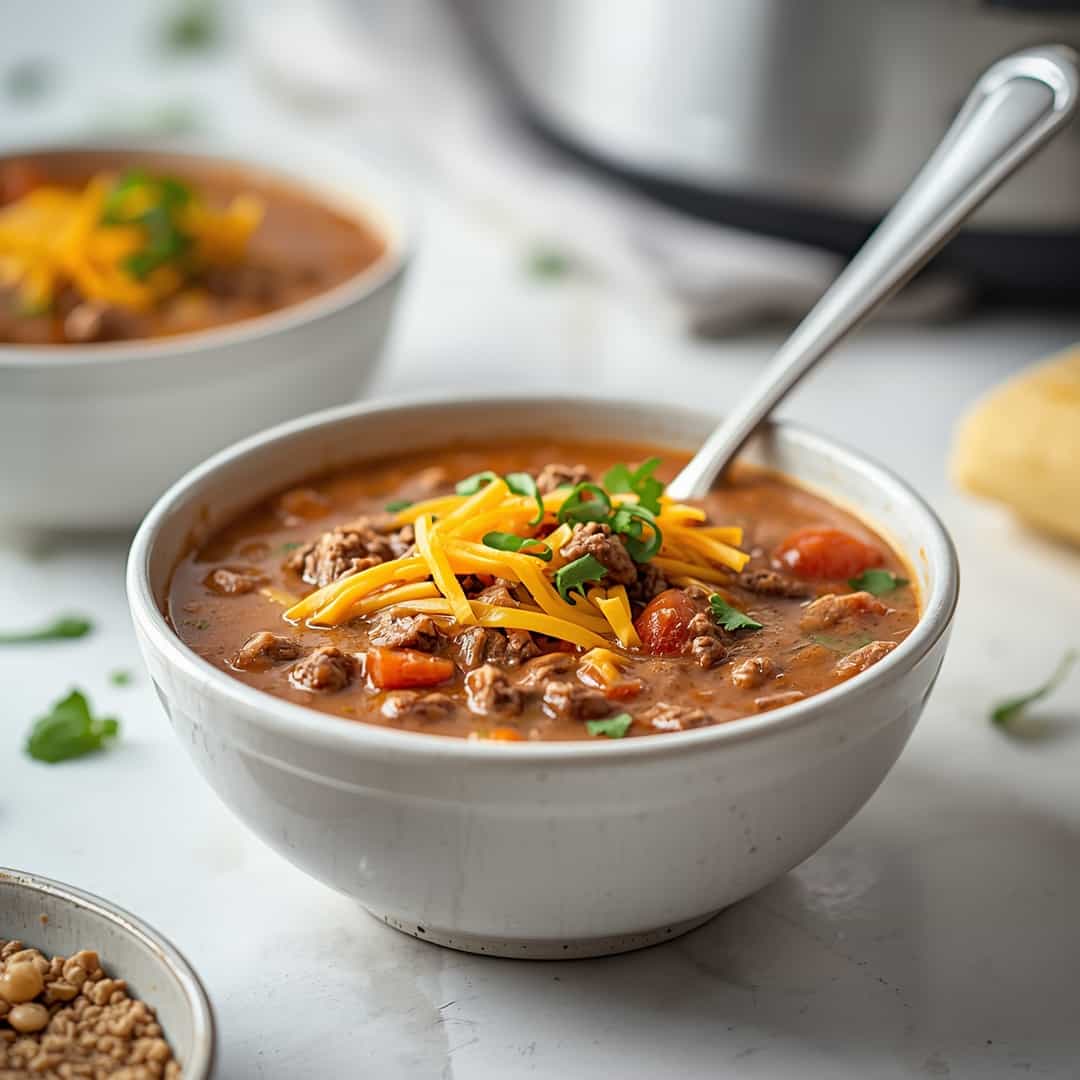 Crock Pot Cheeseburger Soup